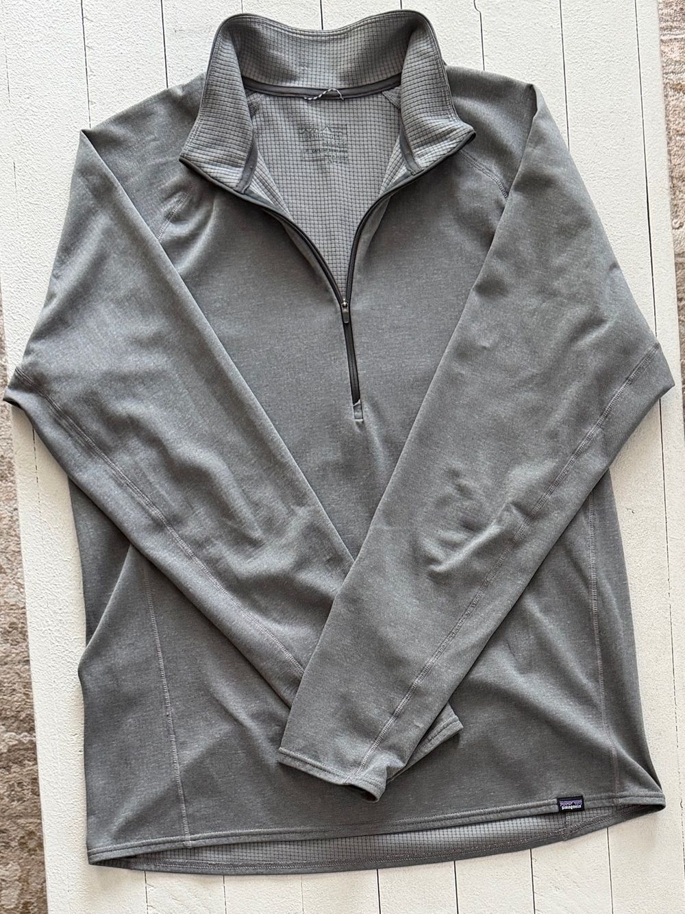 Patagonia Capilene Midweight 1/4 Zip-Neck Pullover Men's Baselayer Gray Large